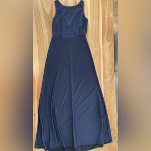 Sachin + Babi Navy Gown Size 8 High Neck V-back Formal Bridesmaid Black Tie